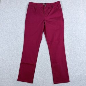 Bandolino Amy Straight Leg Pants Women 12 Burgundy New Slimming‎ Stretch